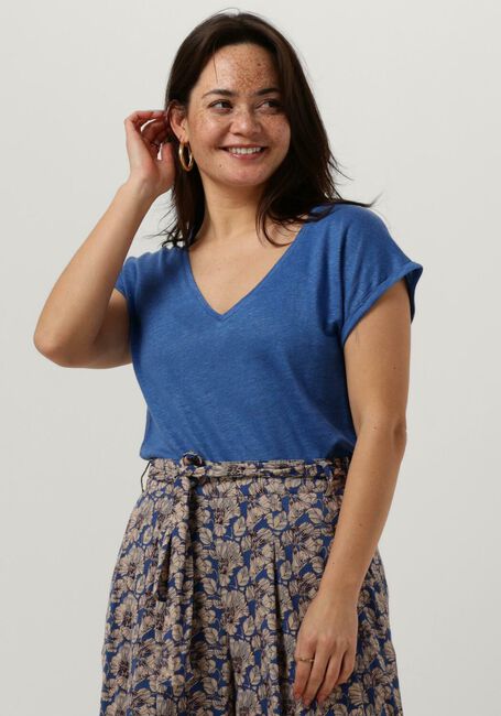 BY-BAR T-shirt MILA ORGANIC LINEN TOP en bleu - large