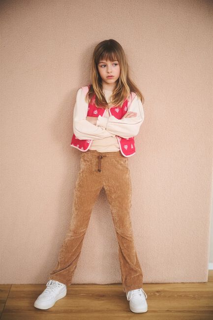 Taupe NONO Flared broek SADY VELVET FLARED PANTS - large