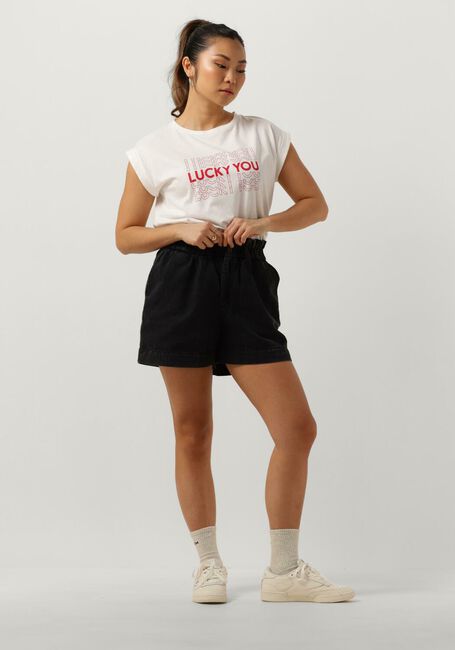 Witte BY-BAR T-shirt THELMA LUCKY YOU TOP - large