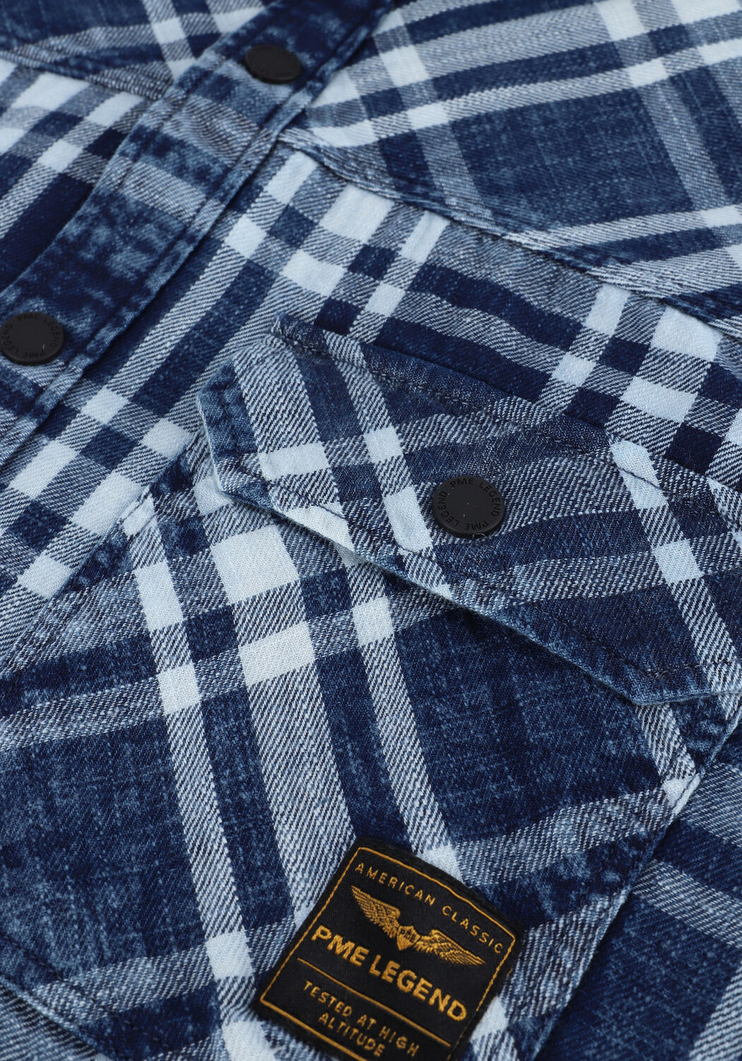 PME LEGEND Chemise d&eacute;contract&eacute; LONG SLEEVE SHIRT INDIGO DENIM en bleu - large