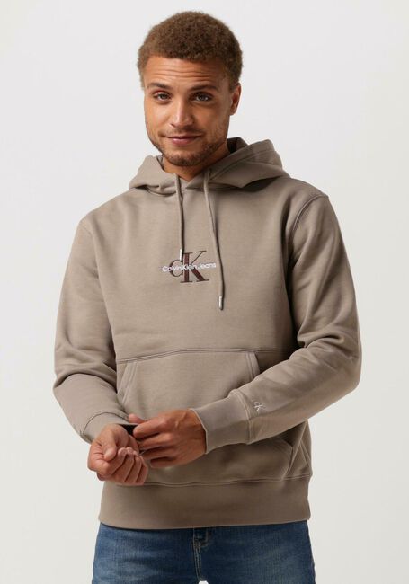 CALVIN KLEIN Chandail MONOLOGO HOODIE en taupe - large