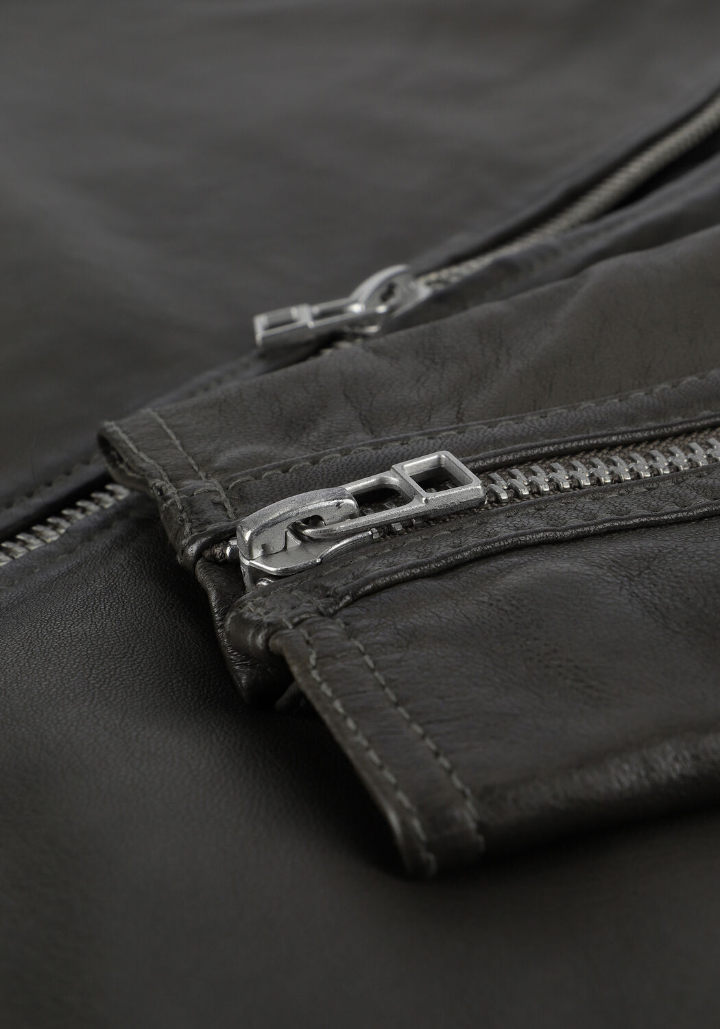 GOOSECRAFT Veste en cuir GC GALWAY BIKER en vert - large