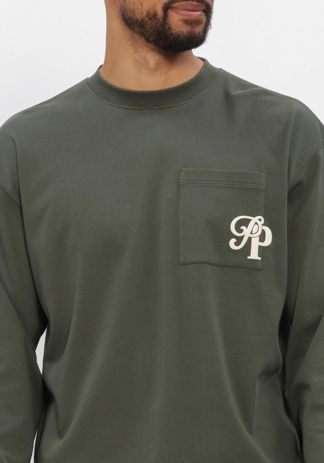 PURE PATH T-shirt INITITIALS POCKET Vert fonc&eacute; - large