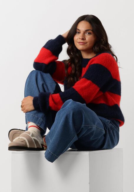 BY-BAR Pull SIAN STRIPE PULLOVER en rouge - large