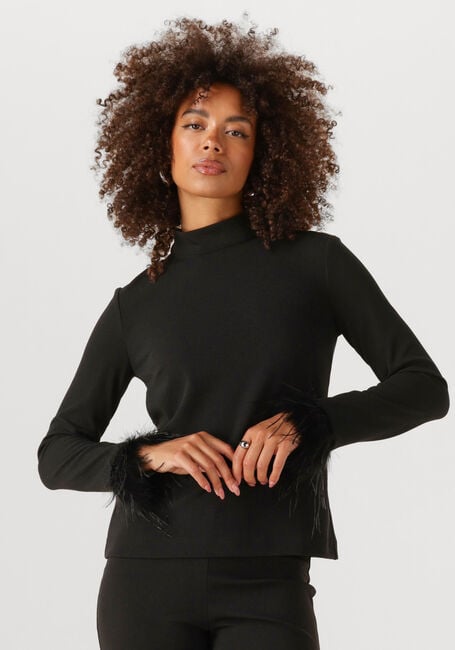 ANA ALCAZAR Haut TOP FEATHERS en noir - large