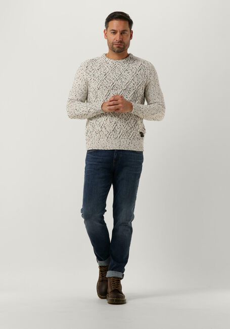 Gebroken wit PME LEGEND Trui R-NECK CABLE KNIT - large