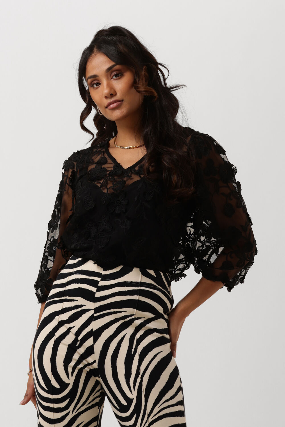 Juffrouw jansen top zwart outlet