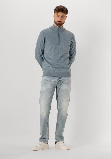 Blauwe BUTCHER OF BLUE Trui LT CLIFDEN HALF ZIP - large