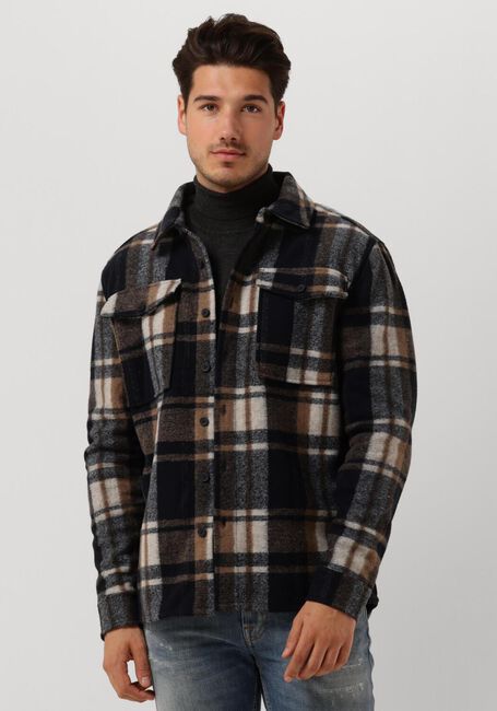 PUREWHITE Surchemise CHECK WOOL LOOK SHIRT Bleu foncé - large