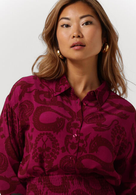Bordeaux ALIX THE LABEL  LADIES WOVEN DRAGON BLOUSE - large