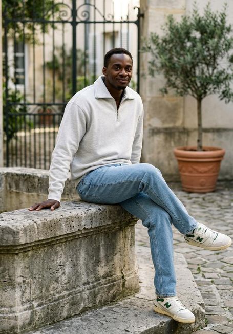 SELECTED MEN Pull SLHRELAXARON LS HALF ZIP SWEAT Gris clair - large