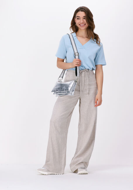 ESMÉ STUDIOS Haut MAE 2/4 LOOSE POLO BLOUSE KNIT Bleu clair - large