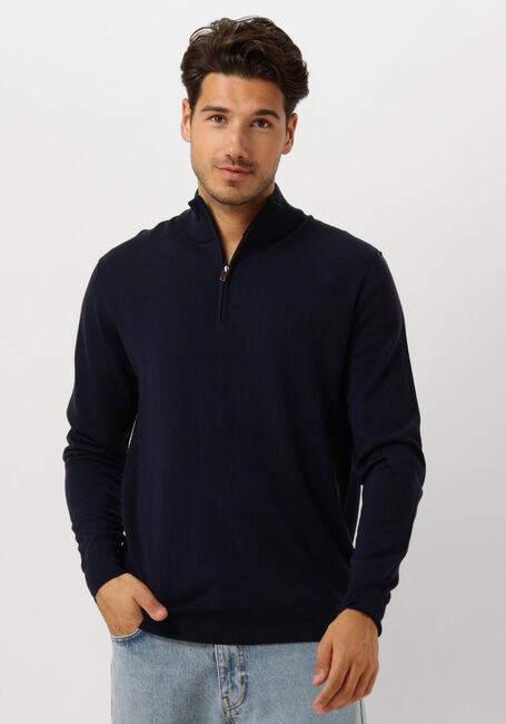 PROFUOMO Pull PULLOVER HALF ZIP Bleu foncé - large