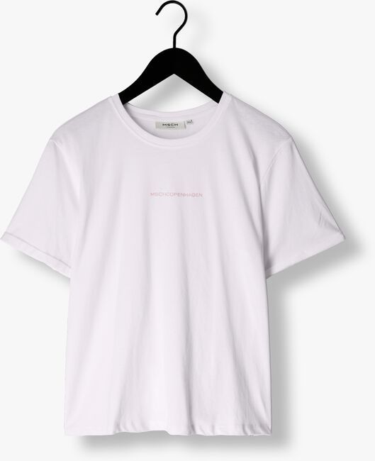MSCH COPENHAGEN T-shirt TERINA ORGANIC SMALL LOGO TEE en blanc - large