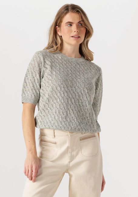 MOS MOSH T-shirt MMKARIN MARISOL SS LINEN KNIT Gris clair - large