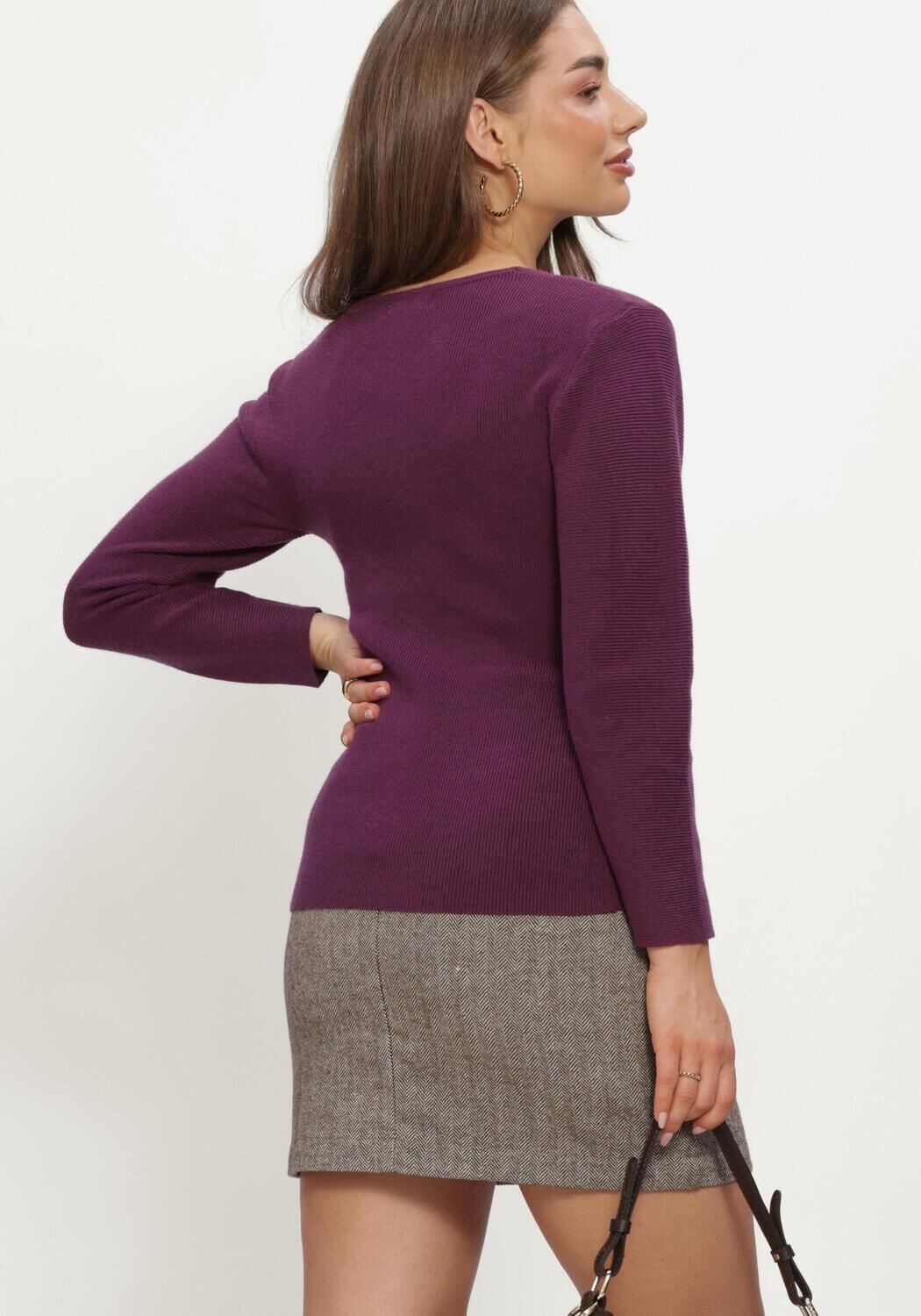 YDENCE Pull KNITTED TOP DAISY en violet - large