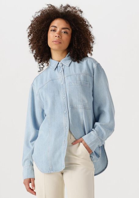 Lichtblauwe SECOND FEMALE  IRVIN DENIM SHIRT - large