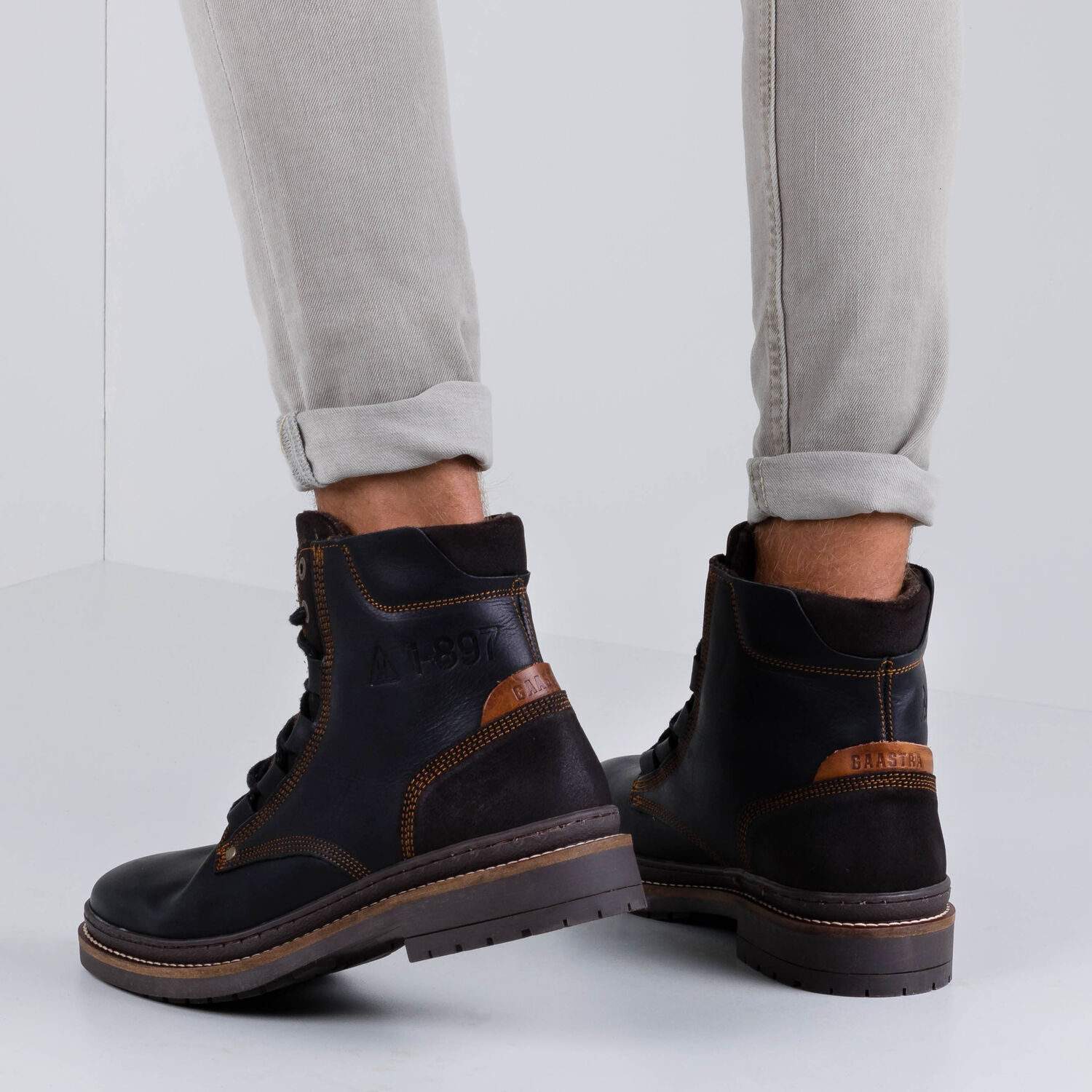 GAASTRA Bottines &agrave; lacets TRAVIS HIGH en noir  - large