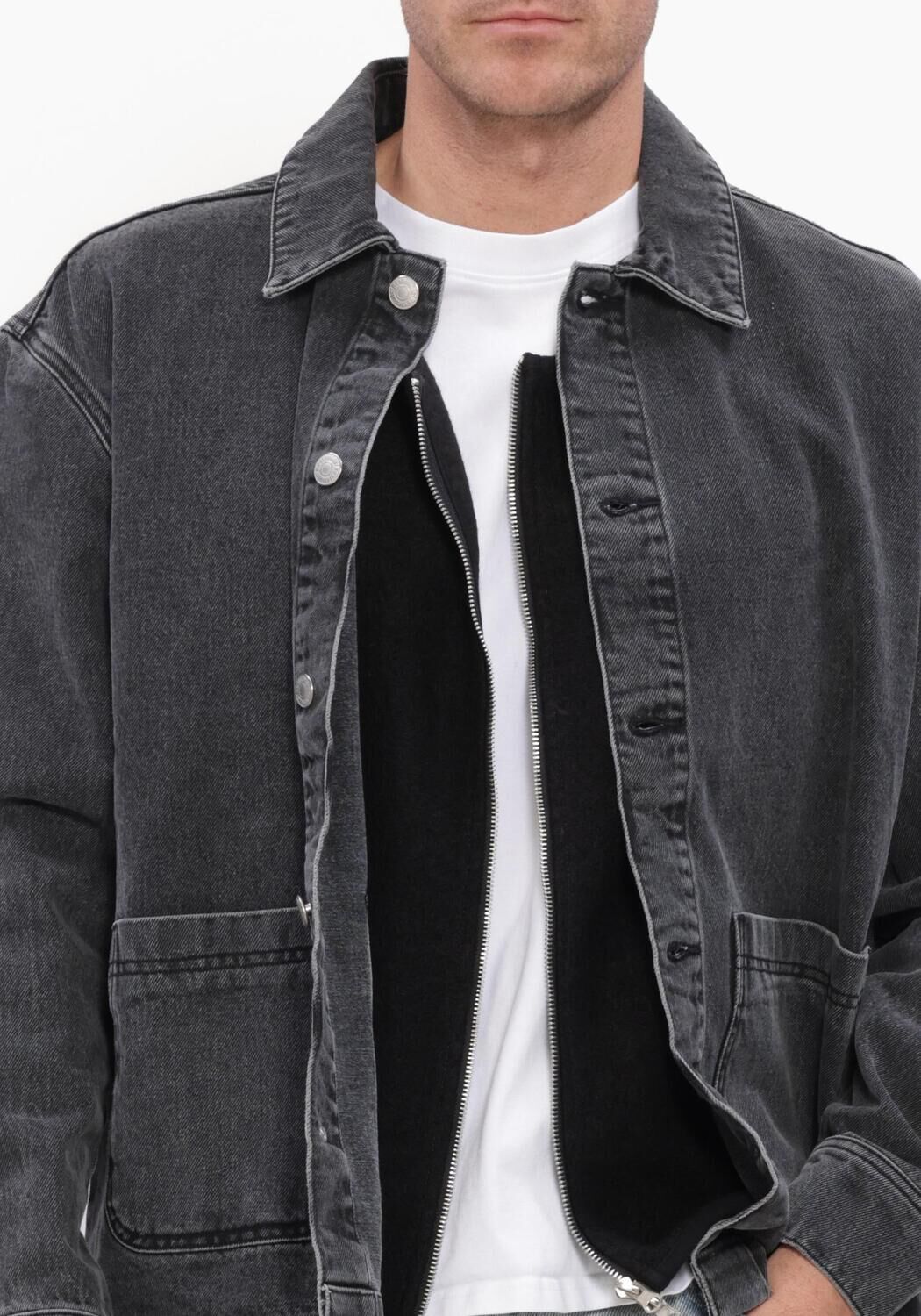 RESTER&Ouml;DS Veste en jean RTKIAN BOILED WOOL VEST Anthracite - large