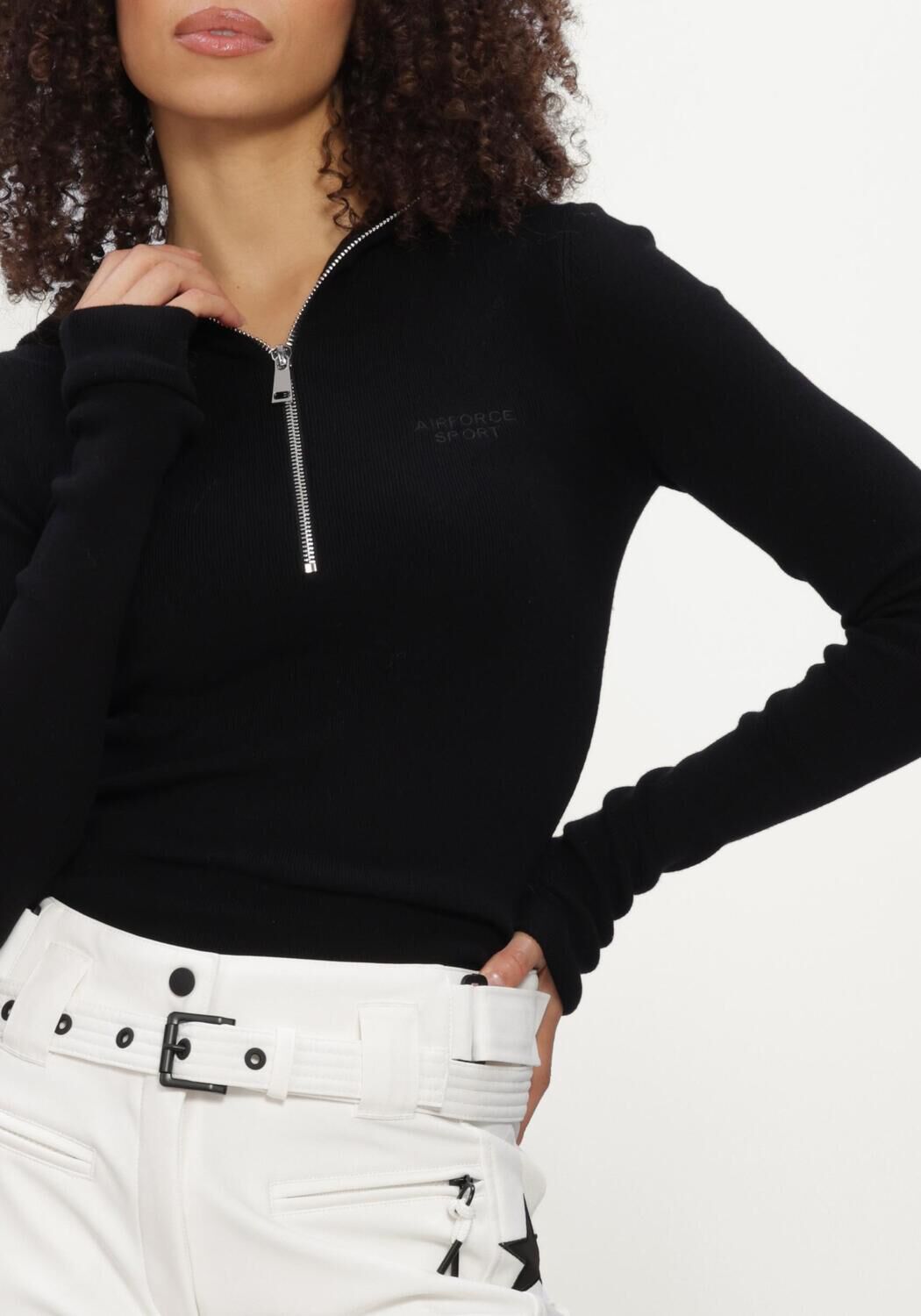 Zwarte AIRFORCE Trui BALACLAVA ZIP PULLY - large