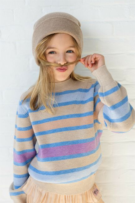 NONO Pull K-SOFT GIRLS STRIPED KNITTED SWEATER SAND Sable - large