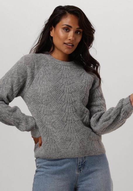 OBJECT Pull OBJFLORA RE L/S KNIT PULLOVER en gris - large