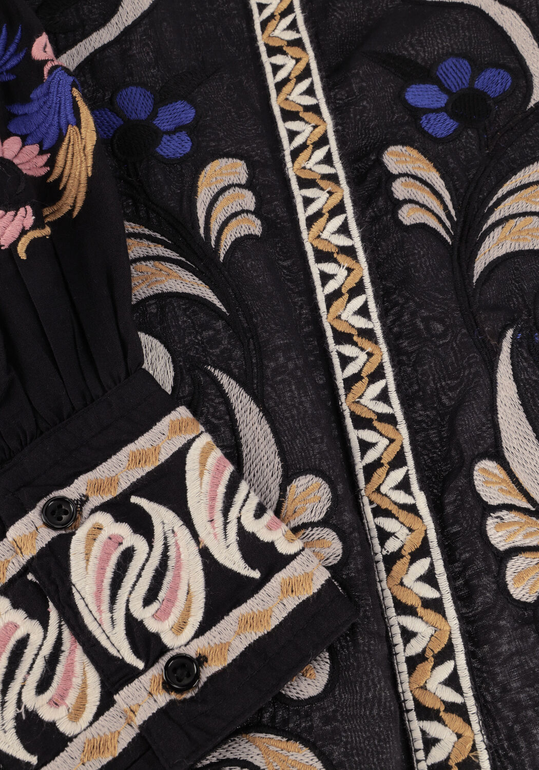 Zwarte SUMMUM  BLOUSE EMBROIRERED VOILE - large