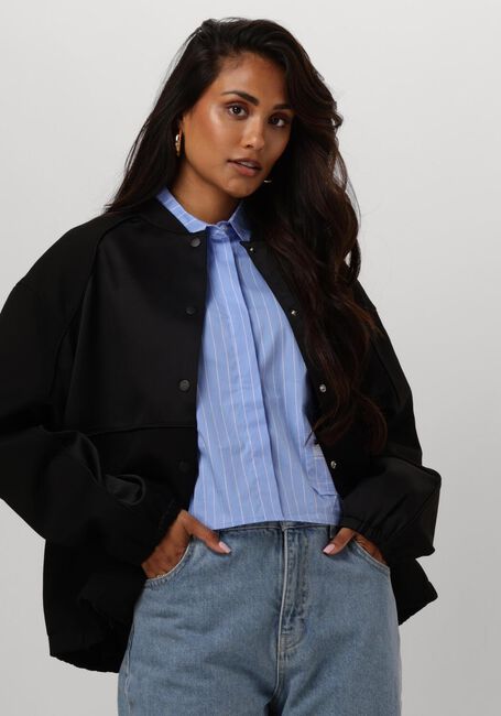 ALIX THE LABEL Jack LADIES WOVEN VARSITY BOMBER en noir - large