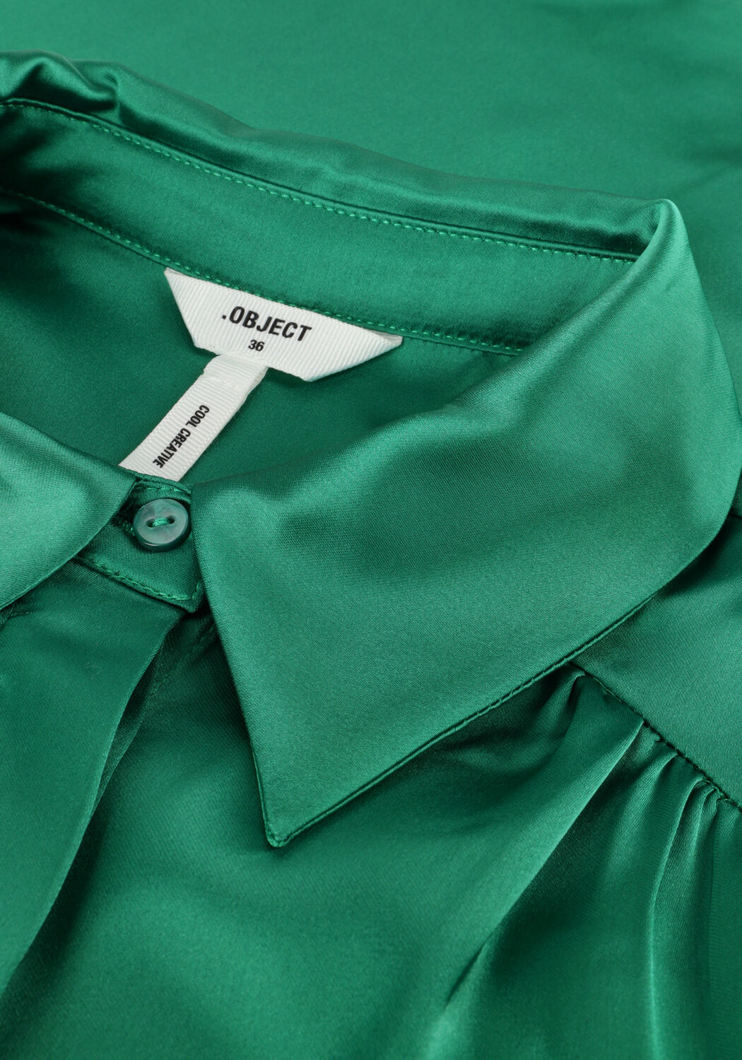 Groene OBJECT  OBJSATEEN L/S SHIRT - large