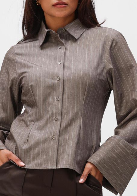 NEO NOIR ROSA PINSTRIPE MELANGE SHIRT Blouses en taupe - large