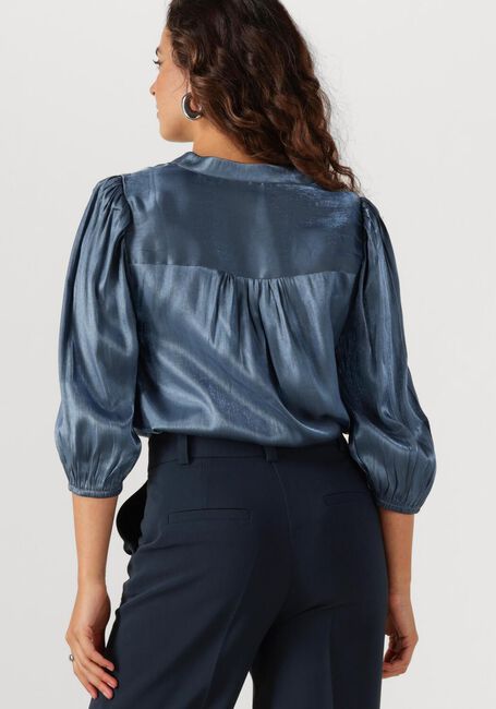 Blauwe JANSEN AMSTERDAM  BO BLOUSE SQL 782 3/4 PUFF SLEEVE - large