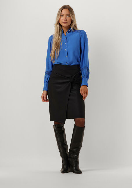 JANSEN AMSTERDAM Jupe midi CS675 SKIRT KNEELENGTH WITH KNOT AND OVERLAP en noir - large
