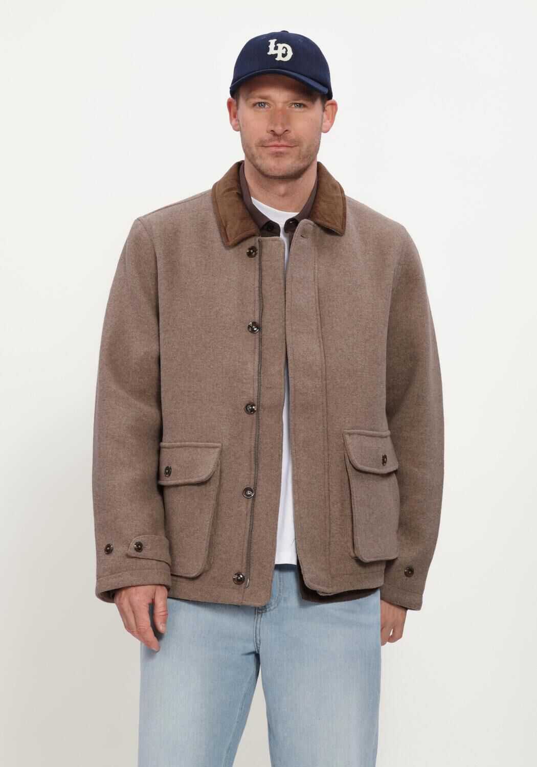 LES DEUX Jack MELANGE WOOL JACKET en beige - large