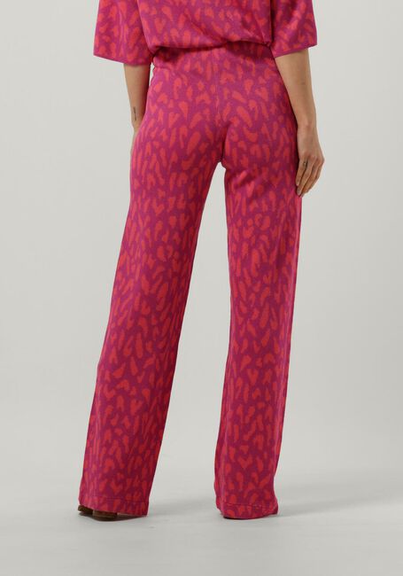 ALIX THE LABEL Pantalon large LADIES KNITTED WIDE LEG JACQUARD PANTS en rose - large