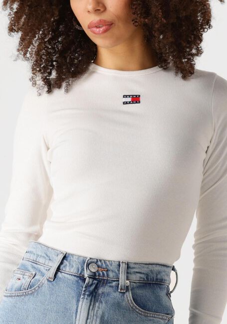 Ecru TOMMY JEANS Tops & T-shirts TJW SLIM LS BADGE TEE EXT - large