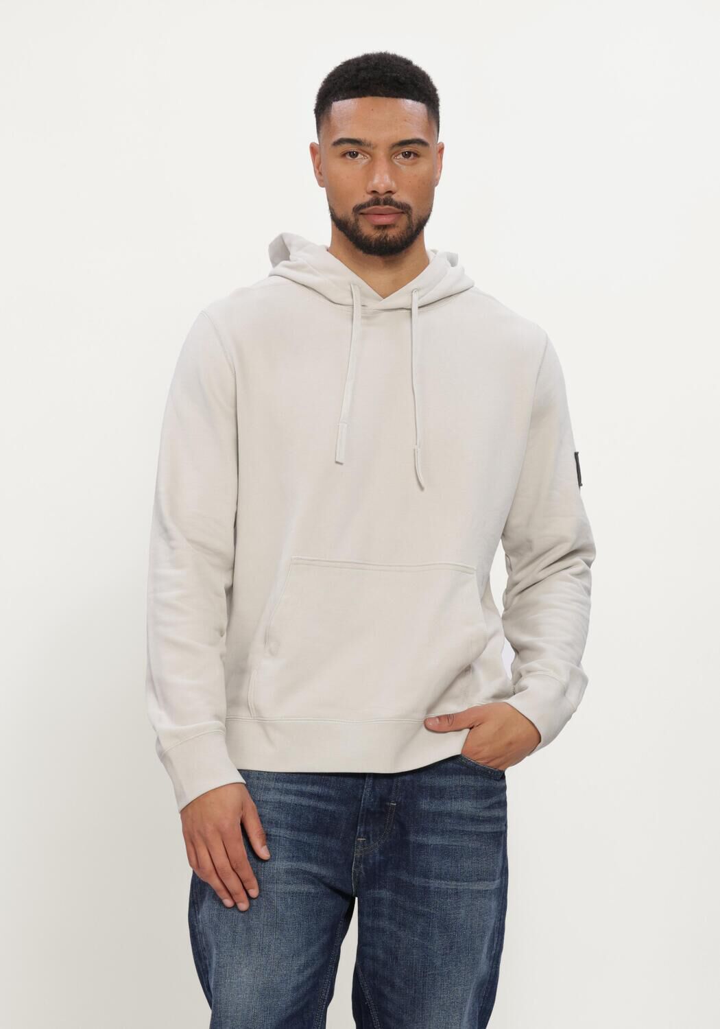 Beige CALVIN KLEIN Trui LS EU 350TERRY BADGE HOODIE