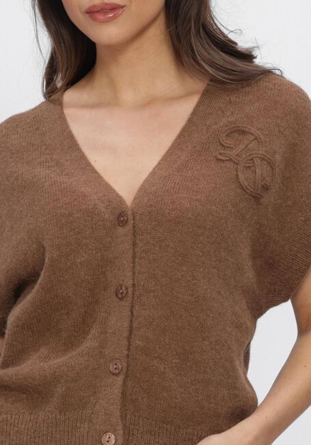 DANTE6 Gilet ZYRA SHORT SLEEVE CARDIGAN en marron - large