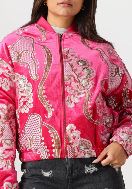 ALIX THE LABEL Jack LADIES WOVEN FANCY VELVET BOMBER en rose - large