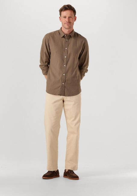 Khaki SELECTED MEN Casual overhemd SLHSLIMOWEN-BRUSHED SHIRT LS NOOS - large