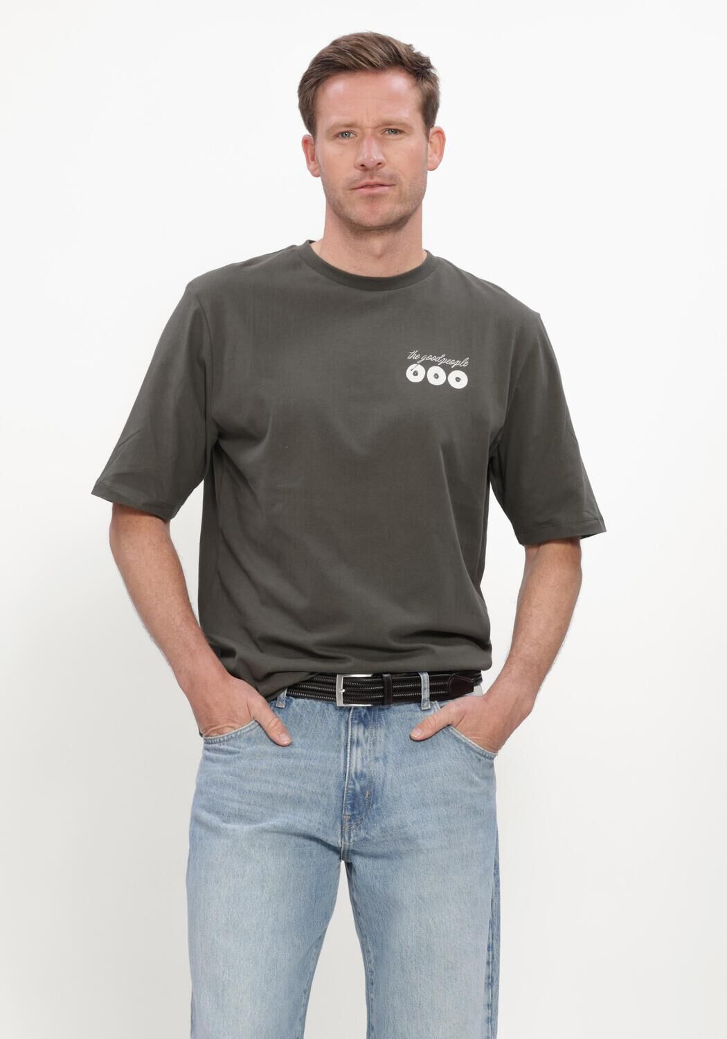 THE GOODPEOPLE T-shirt TUUR Vert fonc&eacute; - large