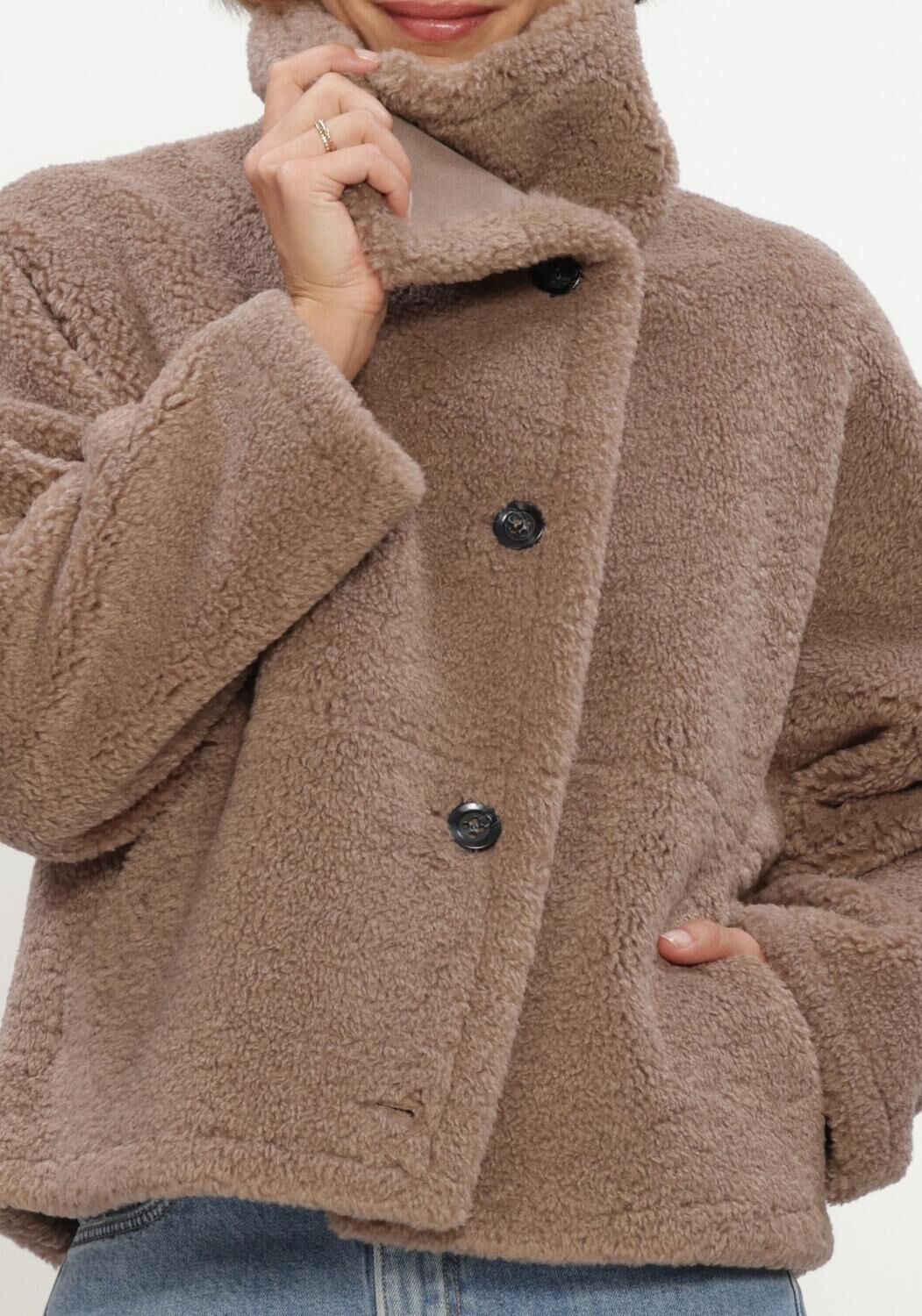 Taupe BEAUMONT Teddy jas SHAYE JACKET - large