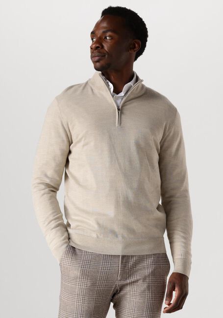 Beige PROFUOMO Trui PULLOVER HALF ZIP - large