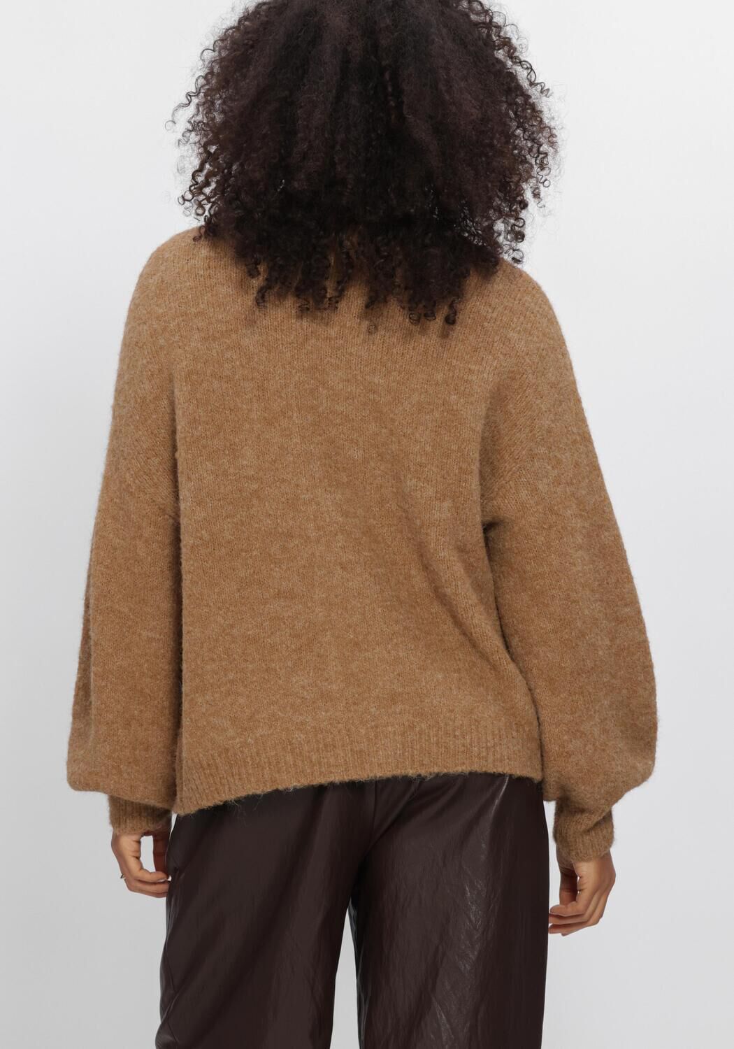 SUMMUM Jack PUFF SLEEVE CARDIGAN COZY MELANGE KNIT en camel - large