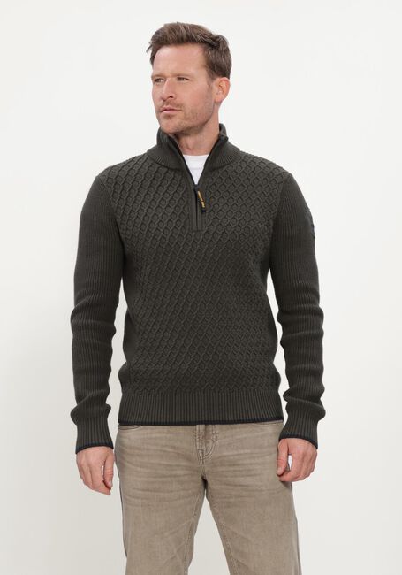 PME LEGEND Pull HALF ZIP COLLAR COTTON Vert fonc&eacute; - large