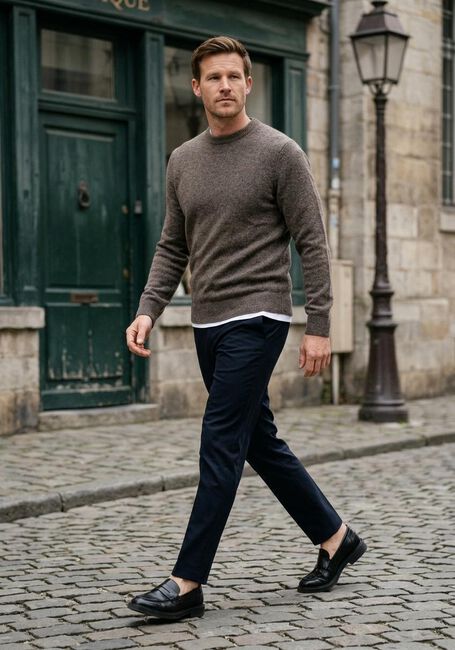 PROFUOMO Pull PULLOVER CREW NECK WOOLBLEND en marron - large