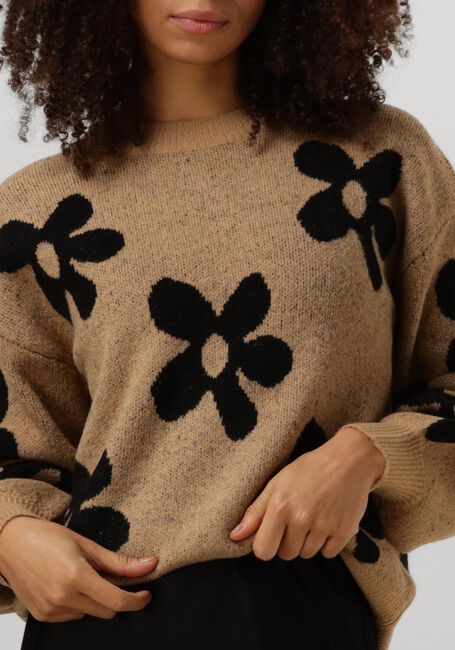 YDENCE Pull KNITTED SWEATER DAISIE en beige - large