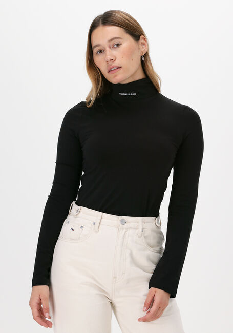 CALVIN KLEIN Haut MICRO BRANDING LS ROLL NECK en noir - large