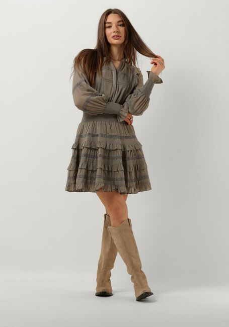 Taupe NOTRE-V Mini jurk VOILE DRESS - large