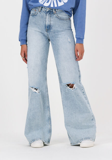 Blauwe COLOURFUL REBEL Wide jeans GAIA DESTROYED HIGH RISE JEAN - large