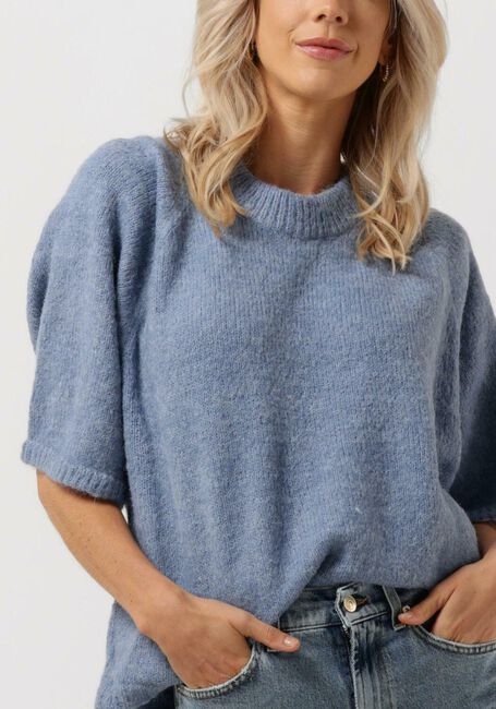 Lichtblauwe CO'COUTURE Trui MOTO SHORTIE KNIT - large